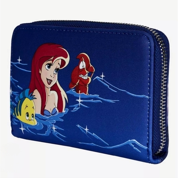 Loungefly Disney The Little Mermaid Ariel Fireworks Glow In The Dark Wallet - Picture 11 of 11
